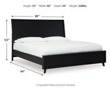 Danziar King Panel Bed with Mirrored Dresser and Chest in Black - PKG015917