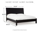 Danziar Queen Panel Bed with Mirrored Dresser and 2 Nightstands in Black from Ashley - Luna Furniture