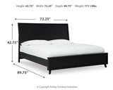 Danziar Queen Panel Bed with Mirrored Dresser, Chest and 2 Nightstands in Black - PKG015891