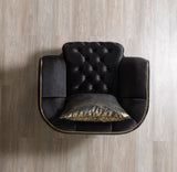 Daphne Black Velvet Chair - DAPHNE CHAIR-BLACK - Luna Furniture