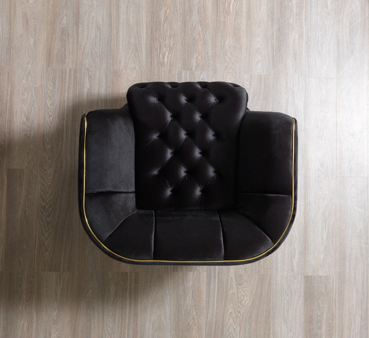 Daphne Black Velvet Chair - DAPHNE CHAIR-BLACK - Luna Furniture