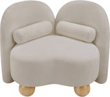 Daphne Chenille Fabric Chair in Beige from Meridian - Luna Furniture