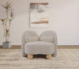 Daphne Chenille Fabric Chair in Beige from Meridian - Luna Furniture