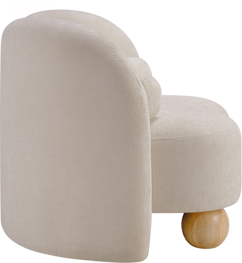 Daphne Chenille Fabric Chair in Beige from Meridian - Luna Furniture