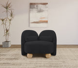 Daphne Chenille Fabric Chair in Black from Meridian - Luna Furniture