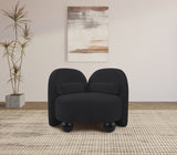 Daphne Chenille Fabric Chair in Black from Meridian - Luna Furniture