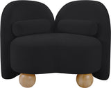 Daphne Chenille Fabric Chair in Black from Meridian - Luna Furniture