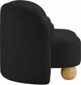 Daphne Chenille Fabric Chair in Black from Meridian - Luna Furniture