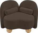 Daphne Chenille Fabric Chair in Brown from Meridian - Luna Furniture