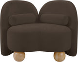 Daphne Chenille Fabric Chair in Brown from Meridian - Luna Furniture