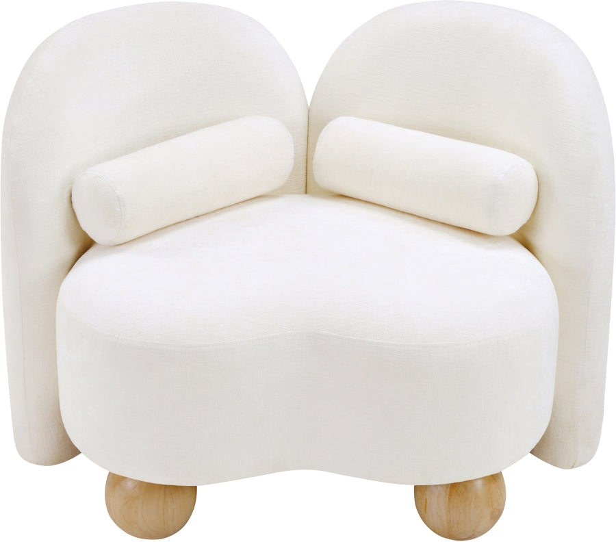 Daphne Chenille Fabric Chair in Cream from Meridian - Luna Furniture