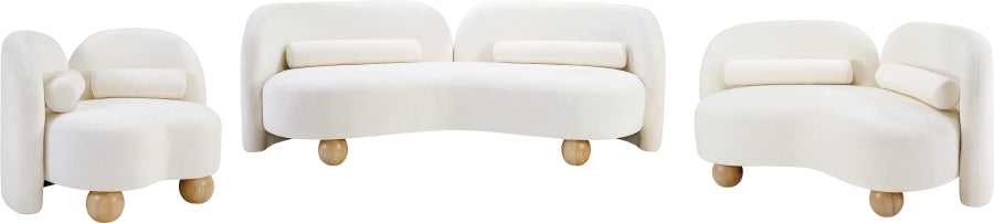 Daphne Chenille Fabric Chair in Cream from Meridian - Luna Furniture