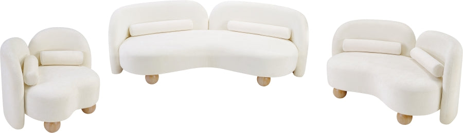 Daphne Chenille Fabric Chair in Cream from Meridian - Luna Furniture