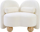 Daphne Chenille Fabric Chair in Cream from Meridian - Luna Furniture