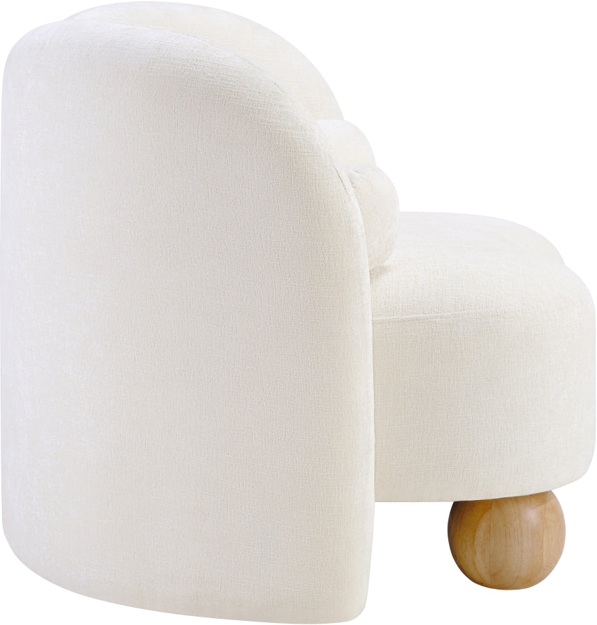 Daphne Chenille Fabric Chair in Cream from Meridian - Luna Furniture