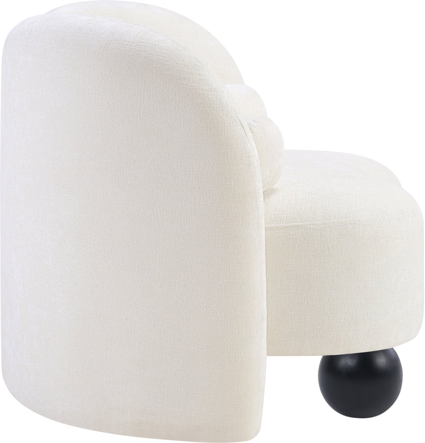 Daphne Chenille Fabric Chair in Cream from Meridian - Luna Furniture