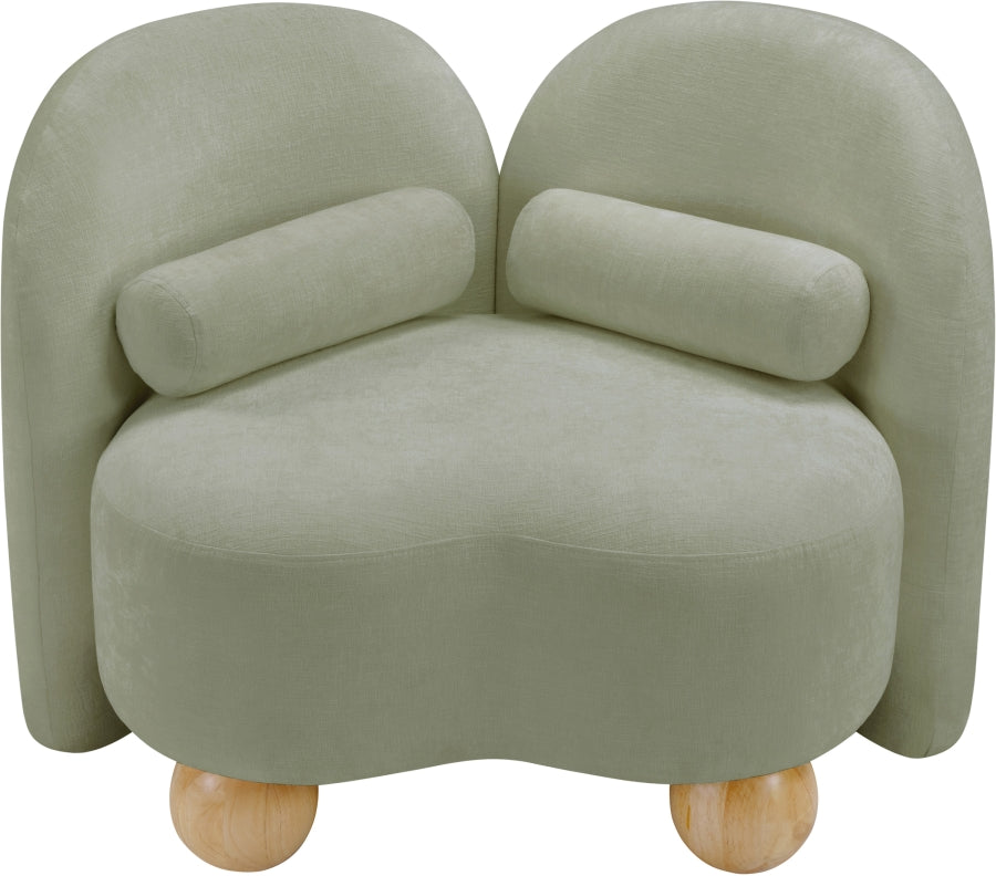 Daphne Chenille Fabric Chair in Mint from Meridian - Luna Furniture