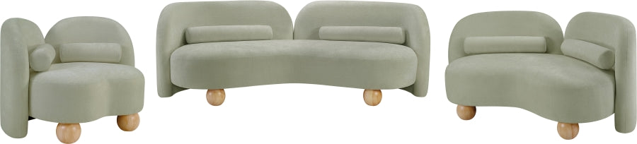 Daphne Chenille Fabric Chair in Mint from Meridian - Luna Furniture