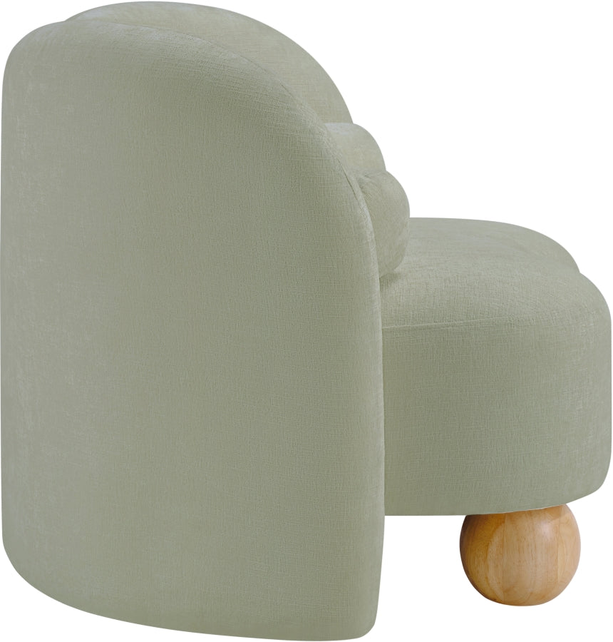 Daphne Chenille Fabric Chair in Mint from Meridian - Luna Furniture