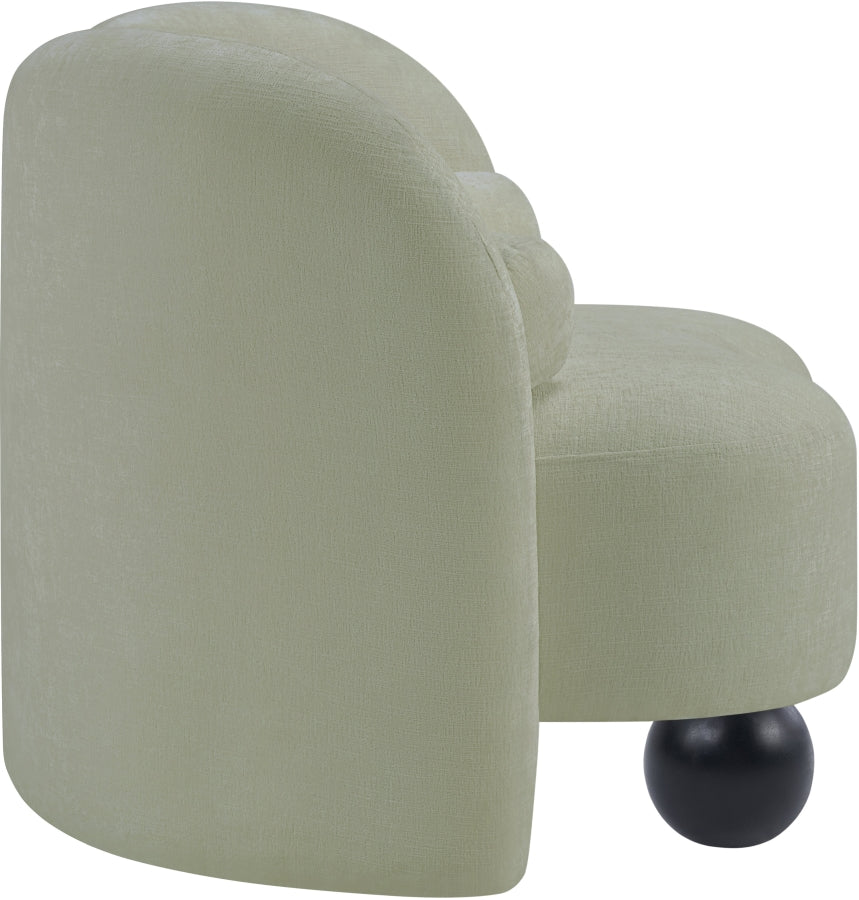 Daphne Chenille Fabric Chair in Mint from Meridian - Luna Furniture