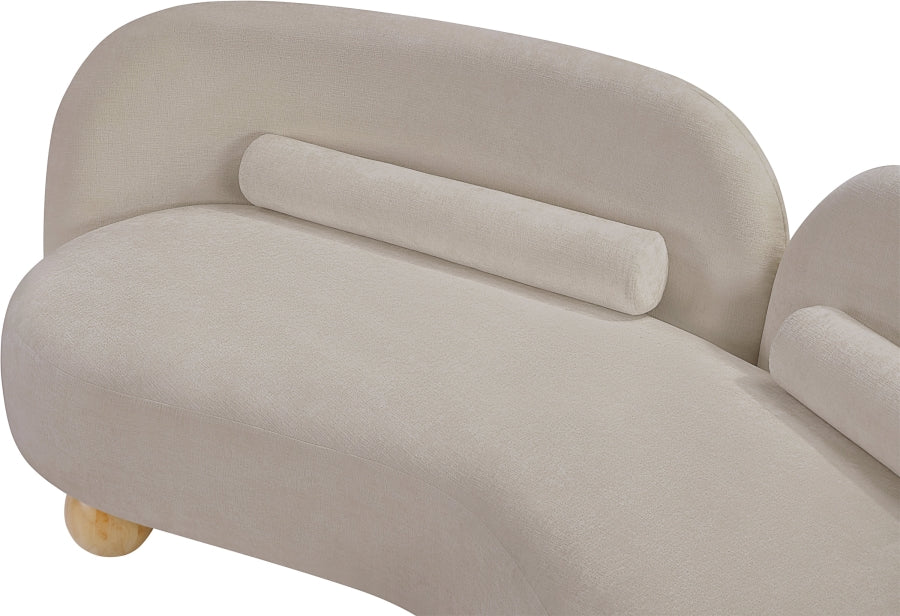 Daphne Chenille Fabric Loveseat in Beige from Meridian - Luna Furniture