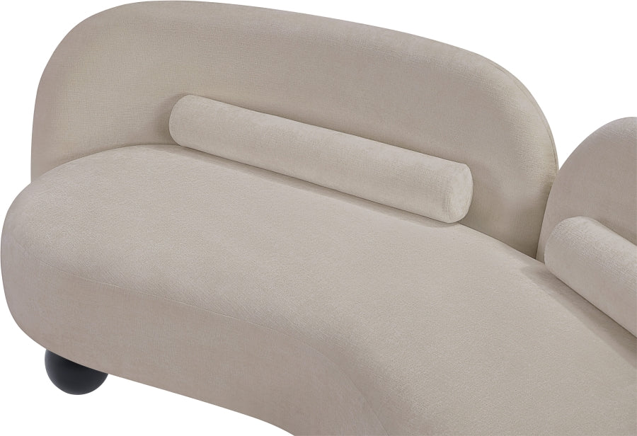 Daphne Chenille Fabric Loveseat in Beige from Meridian - Luna Furniture