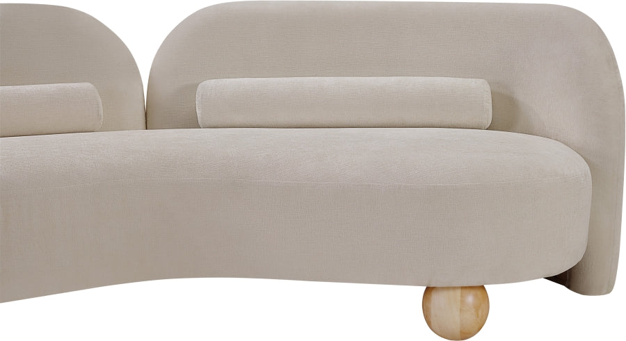 Daphne Chenille Fabric Loveseat in Beige from Meridian - Luna Furniture