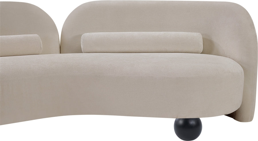 Daphne Chenille Fabric Loveseat in Beige from Meridian - Luna Furniture