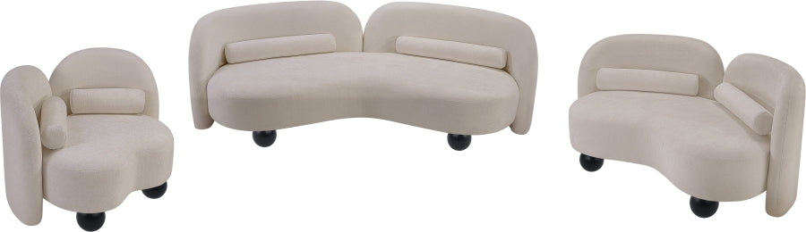 Daphne Chenille Fabric Loveseat in Beige from Meridian - Luna Furniture