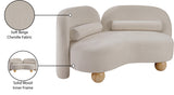 Daphne Chenille Fabric Loveseat in Beige from Meridian - Luna Furniture