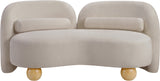 Daphne Chenille Fabric Loveseat in Beige from Meridian - Luna Furniture