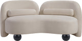 Daphne Chenille Fabric Loveseat in Beige from Meridian - Luna Furniture