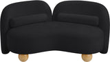 Daphne Chenille Fabric Loveseat in Black from Meridian - Luna Furniture