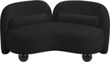 Daphne Chenille Fabric Loveseat in Black from Meridian - Luna Furniture