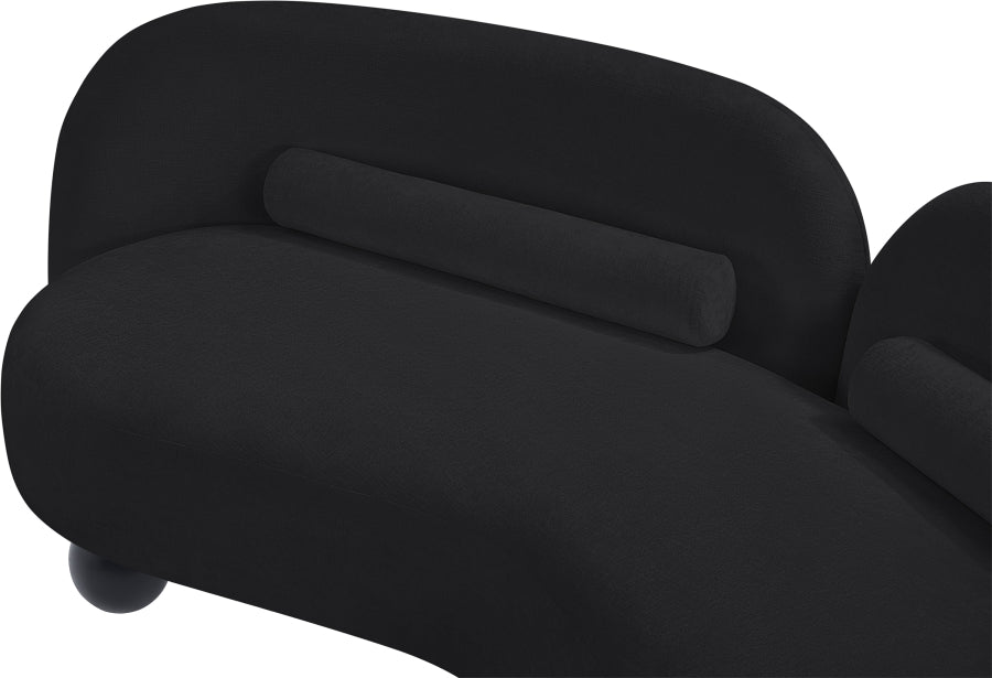 Daphne Chenille Fabric Loveseat in Black from Meridian - Luna Furniture