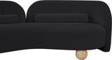 Daphne Chenille Fabric Loveseat in Black from Meridian - Luna Furniture