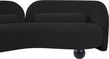 Daphne Chenille Fabric Loveseat in Black from Meridian - Luna Furniture