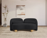 Daphne Chenille Fabric Loveseat in Black from Meridian - Luna Furniture