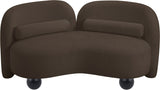 Daphne Chenille Fabric Loveseat in Brown from Meridian - Luna Furniture