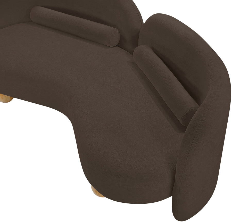 Daphne Chenille Fabric Loveseat in Brown from Meridian - Luna Furniture