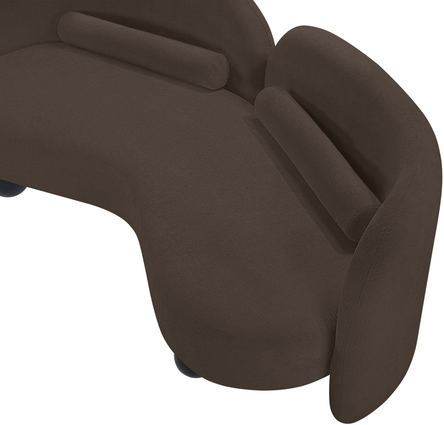 Daphne Chenille Fabric Loveseat in Brown from Meridian - Luna Furniture