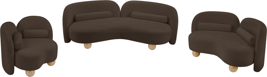 Daphne Chenille Fabric Loveseat in Brown from Meridian - Luna Furniture