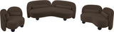 Daphne Chenille Fabric Loveseat in Brown from Meridian - Luna Furniture