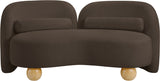 Daphne Chenille Fabric Loveseat in Brown from Meridian - Luna Furniture