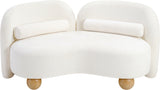 Daphne Chenille Fabric Loveseat in Cream from Meridian - Luna Furniture