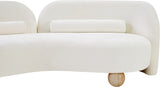 Daphne Chenille Fabric Loveseat in Cream from Meridian - Luna Furniture