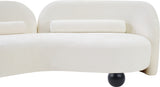 Daphne Chenille Fabric Loveseat in Cream from Meridian - Luna Furniture