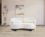 Daphne Chenille Fabric Loveseat in Cream from Meridian - Luna Furniture