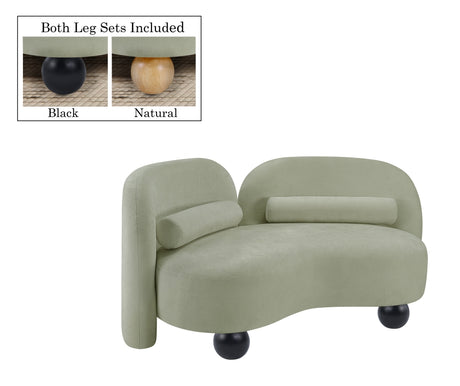 Daphne Chenille Fabric Loveseat in Mint from Meridian - Luna Furniture