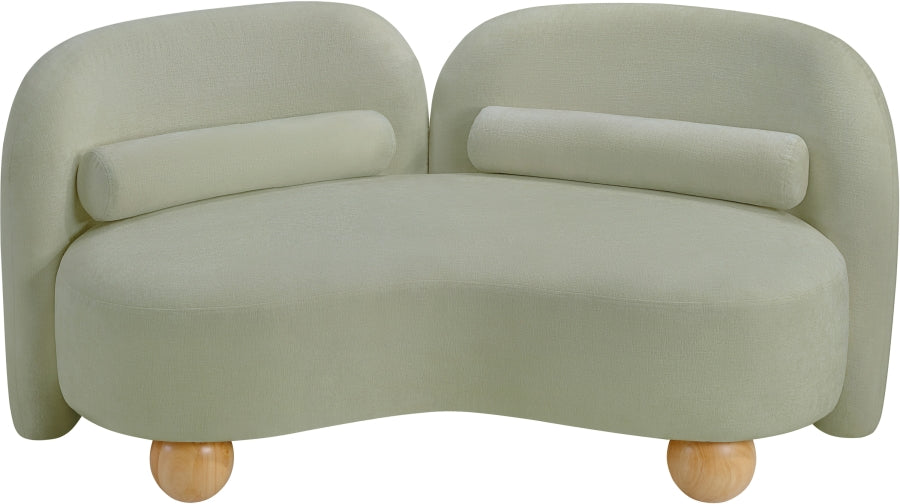 Daphne Chenille Fabric Loveseat in Mint from Meridian - Luna Furniture